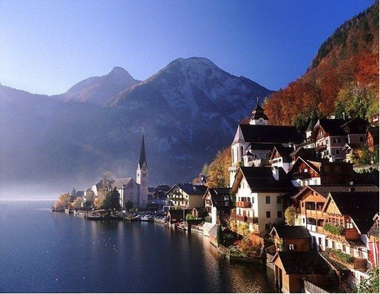 奥地利旅游胜地哈尔斯塔特誉为最美湖畔小镇
