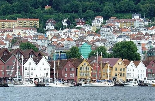 挪威卑尔根独有的木屋图片
