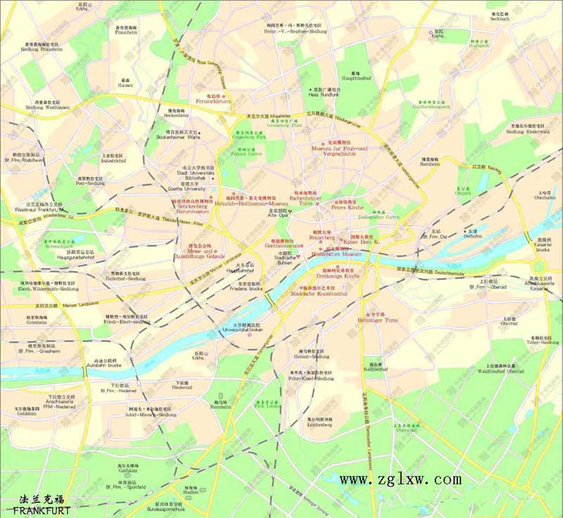 法兰克福旅游地图 高清版-德国地图-北京中国国图片