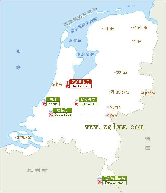 荷兰旅游地图,荷兰地图查询_北京中国国旅