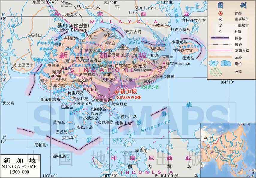 新加坡中文地图-北京中国国旅